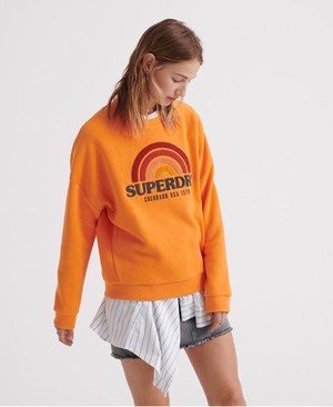 Superdry Raven Panelled Crew Női Pulóver Arany | PFVTN4358